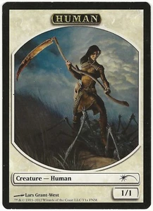 MTG Human Wolf Double-Sided Token FNM Promo MP - Picture 1 of 2