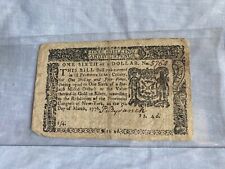 1776 New York Colonial Currency Note , One Shilling & Four Pence No. 5764