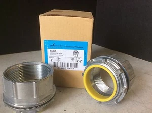 (2) Cooper Crouse Hinds CHB7 Commercial Hub - 21/2" Inch NPT Zamek -2 Wet/Loc. - Picture 1 of 10