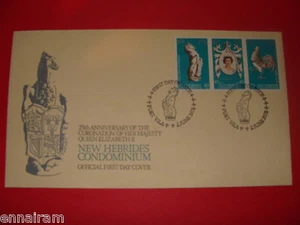 Queen Elizabeth II Plata Jubileo FDC 25 Coronación Nuevas Hébridas 1978 #1 - Imagen 1 de 1