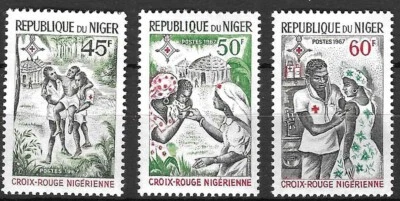 Stamps Niger 1967 Niger Red Cross set of 3 MNH SG264-266 - Image 1 of 2