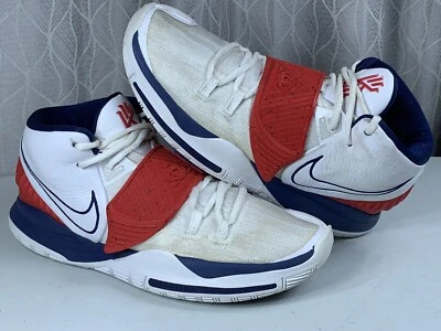 NIKE KYRIE 6 USA 2020 BQ4630-107 SIZE 9.5 WHITE RED BLUE - Image 1 of 4