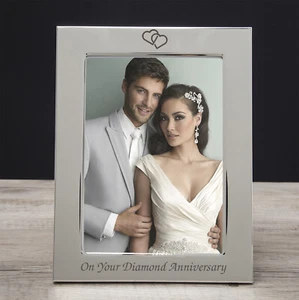 Silver 5x7 or 4x6 On Your Wedding Anniversary Photos Pictures Frames Gifts Day - Picture 1 of 6