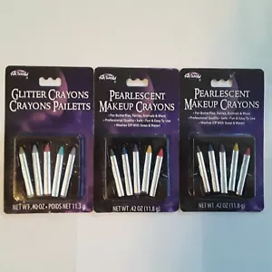 Fun World Glitter Crayons 1 ea,& Pearlescent Makeup Crayons 2 ea, - Picture 1 of 4
