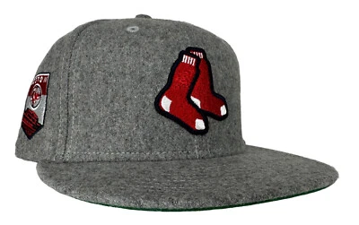 New Era MLB  Boston Red Sox Melton Gray Team Logo 59FIFTY Fitted Hat, New - Image 1 of 4