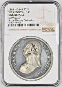 1885 HK-145 WASHINGTON MONUMENT NGC UNCIRCULATED DETAILS- SEE CONDITION - Picture 1 of 6