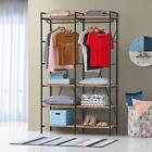 Double Clothes Rail Wardrobe Hanging Clothing Rack Storage Organiser Stand