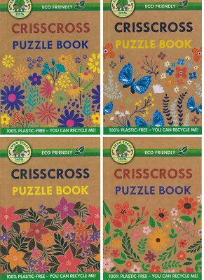 Set Of 4 Large Print A5 Crisscross Puzzle Books Brain Teaser Eco Friendly Book - Image 1 of 3
