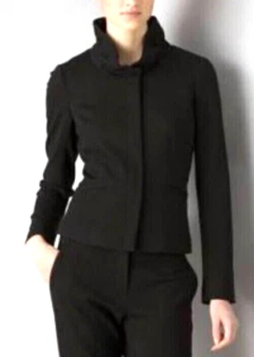 Chaqueta elástica de viscosa forrada con marionía negra THEORY para mujer cremallera oculta 8 Foto 1 de 4