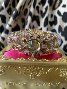 Betsey Johnson Stargazer Lightning Bolt Cloud Star Clear Lucite Bangle Bracelet - Picture 1 of 10