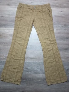 Diesel Pants vtg Womens 32x34 Tan embroidered Flare Trousers Y2K RARE low rise - Picture 1 of 14