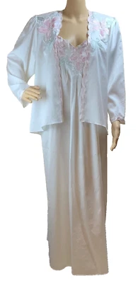 Camisón Natori Mujer Talla S Maxi Largo Satinado 2 Piezas Vestido Sin Mangas Rosa Floral De Colección Foto 1 de 4