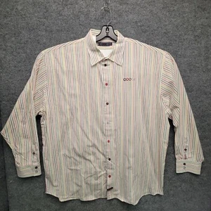 COOGI Button Up Shirt Mens 4XL Multicolor Striped Button Up Long Sleeve - Picture 1 of 9