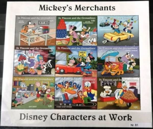 DD2.81 St.Vincent Grenadinen postfrisch Disney Cartoon Animation Mickey Händler Arbeit - Bild 1 von 6