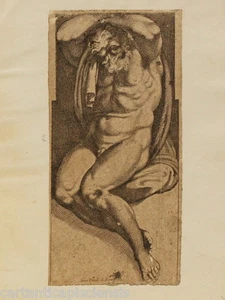 ACQUAFORTE ETCHING GRAVURE epoca 1700 Figura Maschile - Picture 1 of 1
