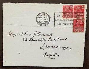 FRANKREICH Nr. 272 Typ 1+2 vor Brief gestempelt Daguin NANTES für London 1931 - Bild 1 von 1