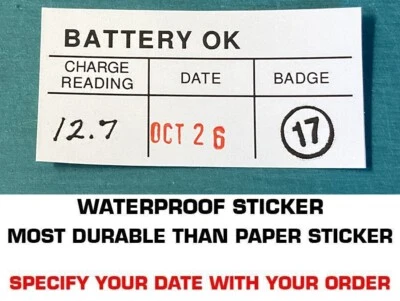 1969 - 1978 FORD MUSTANG FAIRLANE TORINO FALCON MAVERICK BATTERY TEST OK DECAL - Image 1 of 3