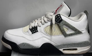 Zapatillas informales Nike Air Jordan Retro 4 blancas cemento 840606-192 para hombre talla: 13 usadas - Imagen 1 de 15