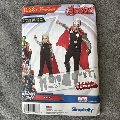 Simplicity 1038 Sz Child 3-8 Adult Men 34-48 Marvel Comics Thor Costume Cosplay - Image 1 of 4