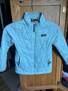 Patagonia Puffer Jacket Kids Small 5-6 Insulated Full Zip Lightweight Green - Picture 1 of 6