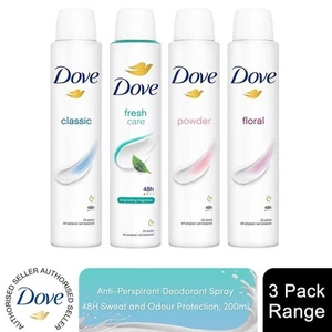 Dove Anti-Perspirant with 48H Sweat Protection Deodorant Spray 200ml, 3 Pack - Picture 1 of 56
