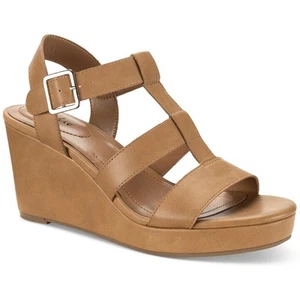 Style & Co. Womens Sofiee Tan Wedge Sandals Shoes 10 Medium (B,M) BHFO 3958 - Picture 1 of 3
