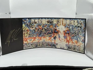 Signed Alex Ross CRISIS ON INFINITE EARTHS Postcard  Ad Card 7"X5" into 14"x5" - Picture 1 of 4