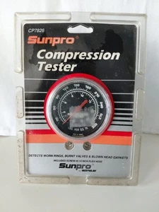 NOS Vintage Sunpro by Actron Compression Tester CP7826 Chrome Plated Steel Case - Picture 1 of 3