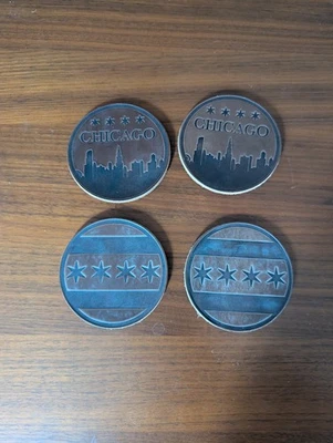 Posavasos de cuero Clayton & Crume estrellas Chicago usados  Foto 1 de 4