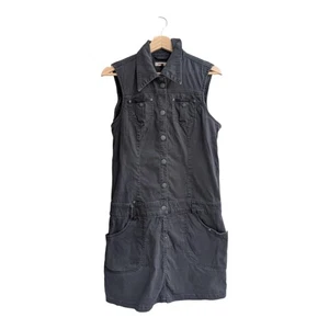 Only Grey Denim Sleeveless Shirt Dress with Pockets Size Large - Picture 1 of 3