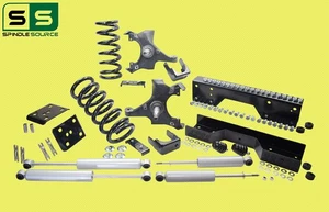 4/6" Drop Kit + SHOCKS NOTCH FOR 88-91 Chevy GMC C1500 1" Rotors V6 STANDARD CAB - Picture 1 of 3