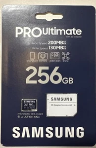 NEW! Samsung - Pro Ultimate and Reader 256GB microSDXC Memory Card - Picture 1 of 2