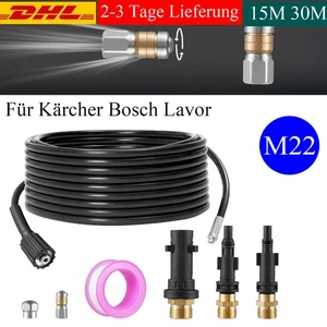 Tubo pulizia tubi 15/30 m M22 pulitore tubi per Kärcher K2 - K7 / Bosch / Lavor - Foto 1 di 28