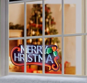 Merry Xmas LED Hanging Infinity Mirror 96cm Decoration Christmas Decoration - Picture 1 of 4