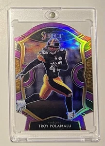 Troy Polamalu HOF 2020 Select Purple Prizm Die-Cut SP RARO COME NUOVO n. 28 - Foto 1 di 2