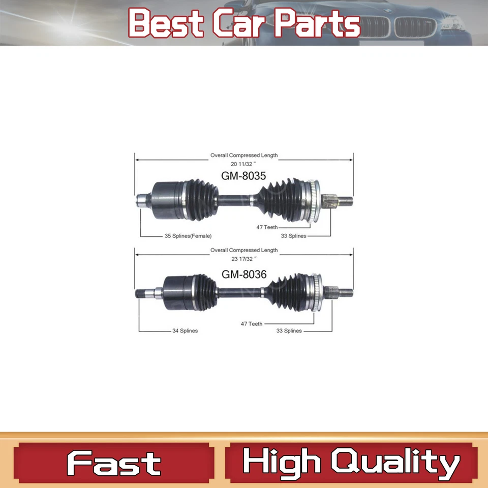 Juego de 2 ejes delanteros CV para Chevy Lumina Pontiac Grand Prix 91-99 FWD_LST Foto 1 de 4