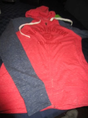 NEW TOUCH MLB WASHINGTON NATIONALS WOMENS HOODED ZIP FRONT LTWEIGHT JACKET RED M - Image 1 of 2