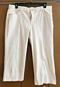 Terra Sky Damen weiß Cropped Boyfriend Jeans 5 Taschen Knopf und Reißverschluss 18 W - Bild 1 von 9