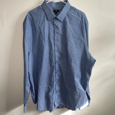 Express 1MX Slim Mens Dress Shirt Blue Grey XXL /TTG 18 -18 1/2 - Image 1 of 4