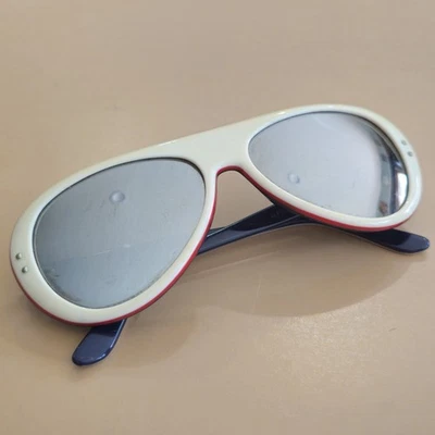 Martin Ivory Lucite Red Black Aviator Mirrored Sunglasses M183 - Image 1 of 4