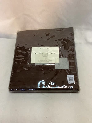 1 Panel Cortina Pottery Barn Seda Dupioni Cortina Marrón 50x63 Foto 1 de 4