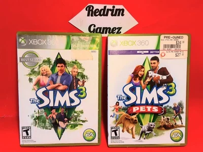 The Sims 3 w/The Sims 3 Pets Microsoft XBOX 360 Video Games EA Simulation - Image 1 of 3