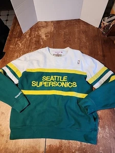 Mitchell & Ness NBA Seattle Supersonics Head Coach Sweatshirt Pockets EUC 2XL - Picture 1 of 5