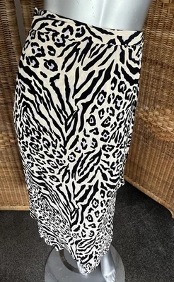 New Look Leopard Print Midi tie wrap Skirt Size 12 - Image 1 of 4