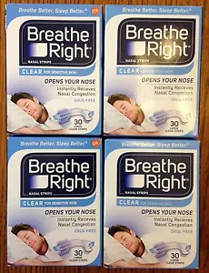 120 BREATHE RIGHT Nasal Strips Clear Size Large Nose Stop Snoring Sleep Breath - Picture 1 of 3