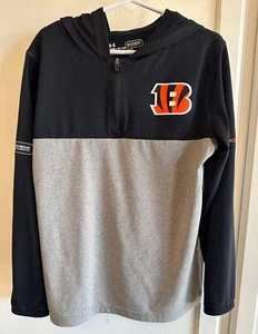 UNDER ARMOUR HeatGear Combine Authentic Cincinnati Bengals Hooded Shirt~YSM~S~ - Picture 1 of 4
