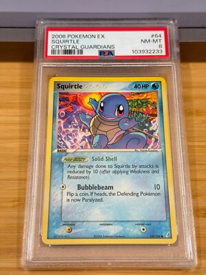 2006 Pokemon Ex Crystal Guardians 64 Squirtle PSA 8 NM-MT - Image 1 of 4