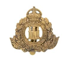 The Suffolk Regiment Cap Badge Brass Metal 