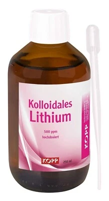 Kolloidales Lithium Konzentration 500 ppm 250 ml inkl. Dosierbecher 99,95 % - Bild 1 von 4