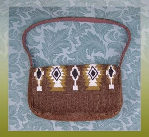 NEW Free People Magic Moment Southwestern Bronze Beaded Baguette Shoulder Bag - Picture 1 of 14
